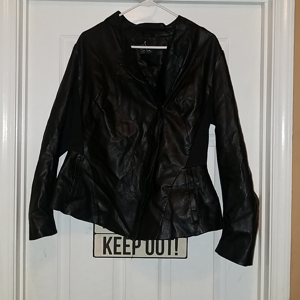 Black faux leather jacket